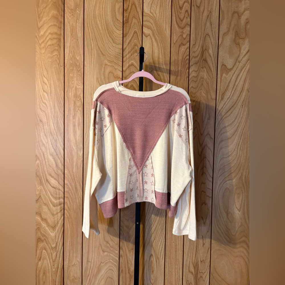 POL Star Patchwork Long Sleeve Top - Picture 3 of 12